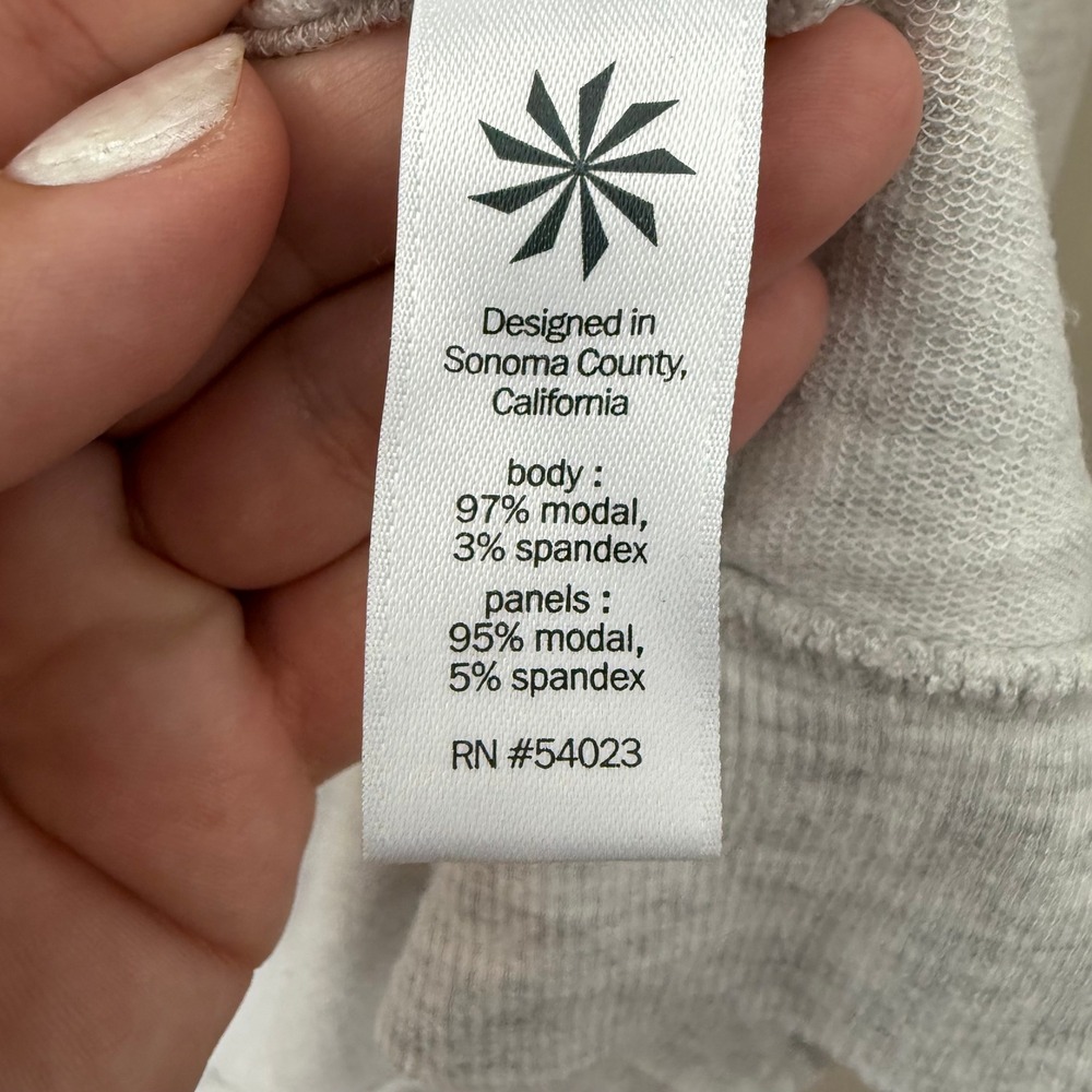 Athleta Pranayama Wrap Cardigan Light Gray Heather Open Front Pockets XS - Picture 4 of 6